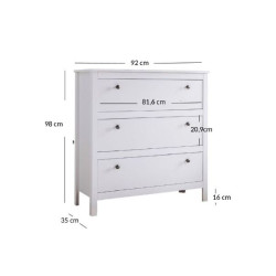 Komoda z trzema szufladami OLE Biały Mebelbos
