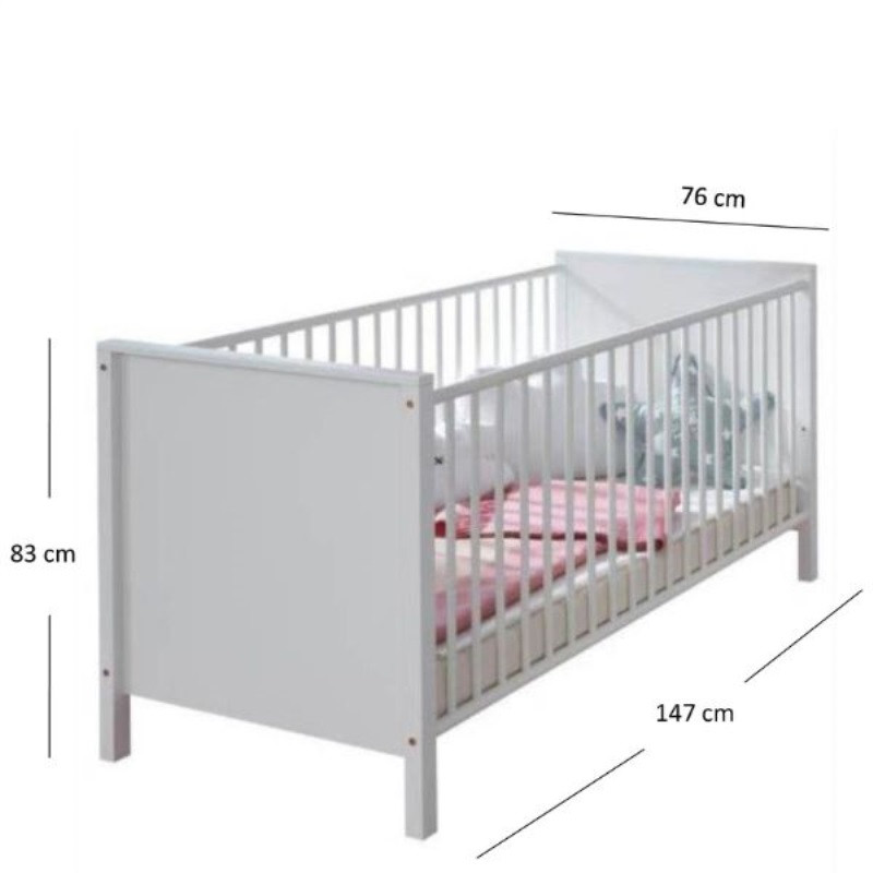 Łóżeczko dziecięce OLE Biały Mebelbos