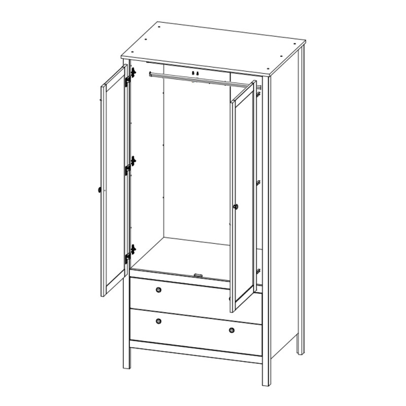 Szafa dwudrzwiowa z szufladami OLE Biały Mebelbos