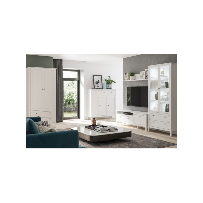 Szafa dwudrzwiowa z szufladami OLE Biały Mebelbos