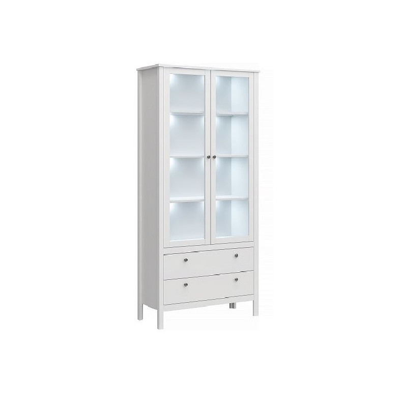 Witryna wysoka z 2 szufladami OLE Biały Mebelbos