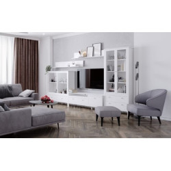 Witryna wysoka z 2 szufladami OLE Biały Mebelbos