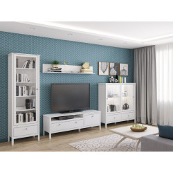 Witryna wysoka z szufladą OLE Biały Mebelbos