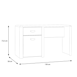 Biurko 130x60 cm Yoop YPB21 dąb sonoma/szary