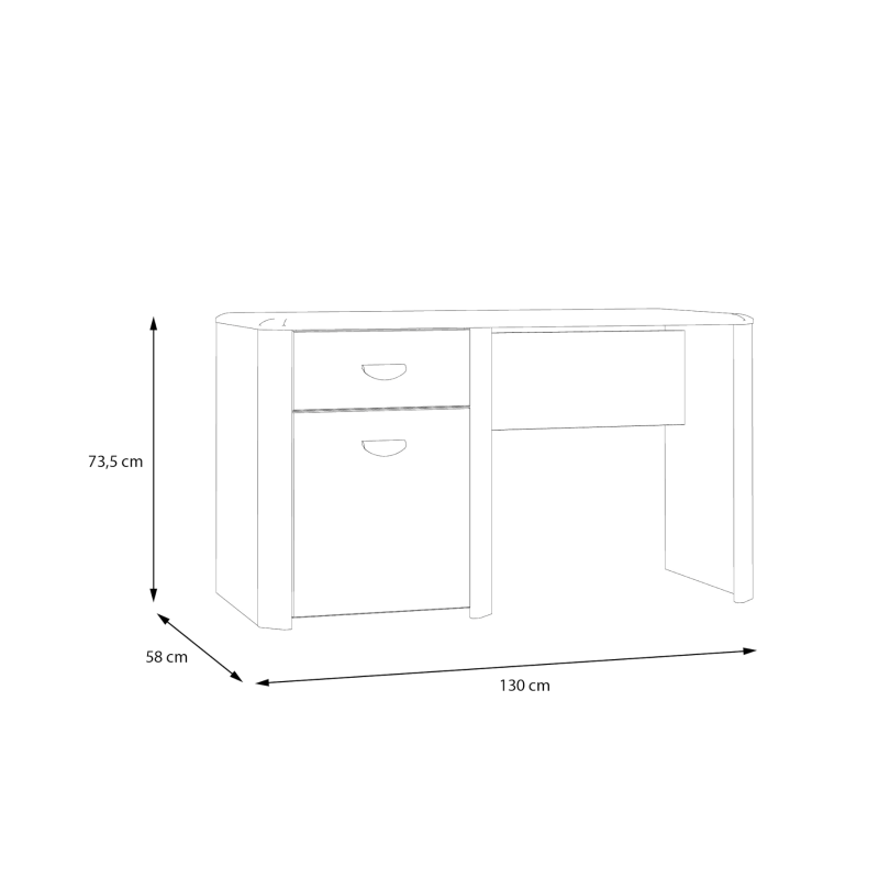 Biurko 130x60 cm Yoop YPB21 dąb sonoma/szary