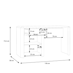 Biurko 130x60 cm Yoop YPB21 dąb sonoma/szary