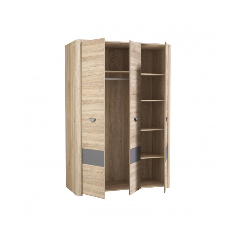 Szafa otwierana 130 cm Yoop YPS83 dąb sonoma/szary