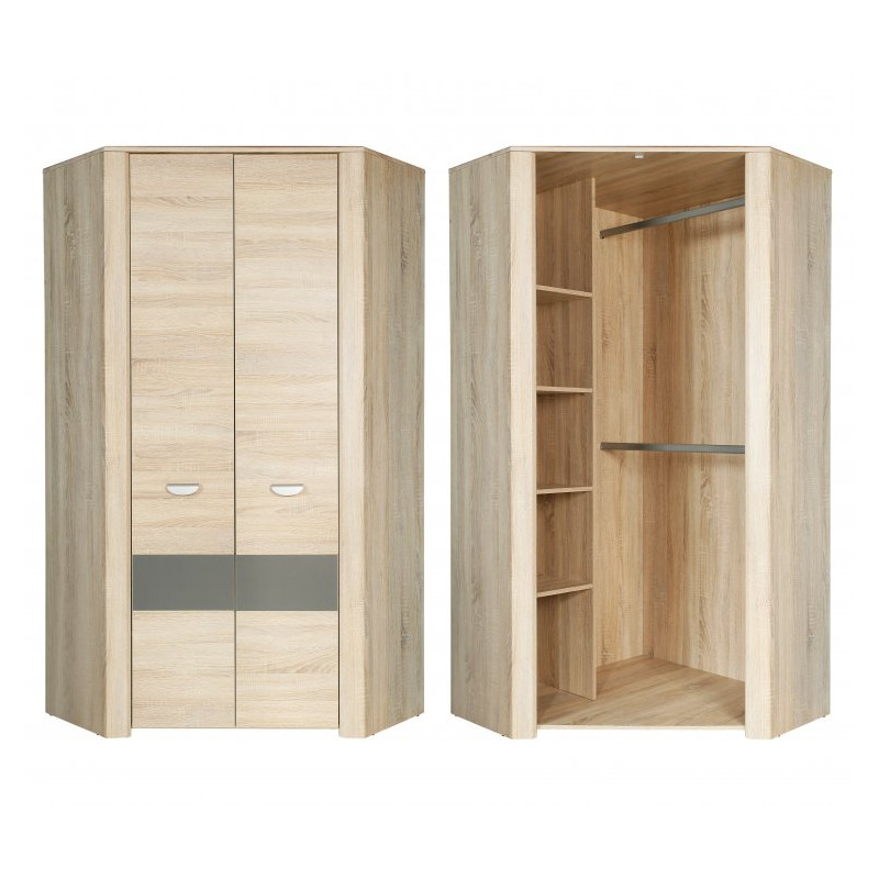 Szafa narożna 100 cm Yoop YPS92 dąb sonoma/szary