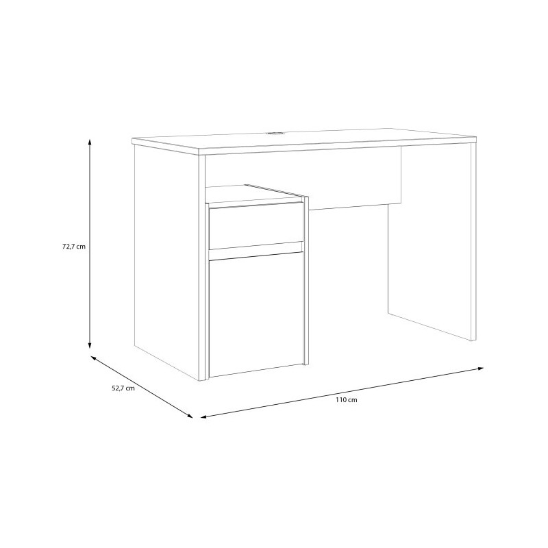 Biurko 110x55 cm Modultrick MDUB111 dąb artisan/biały