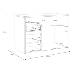 Biurko 110x55 cm Modultrick MDUB111 dąb artisan/biały