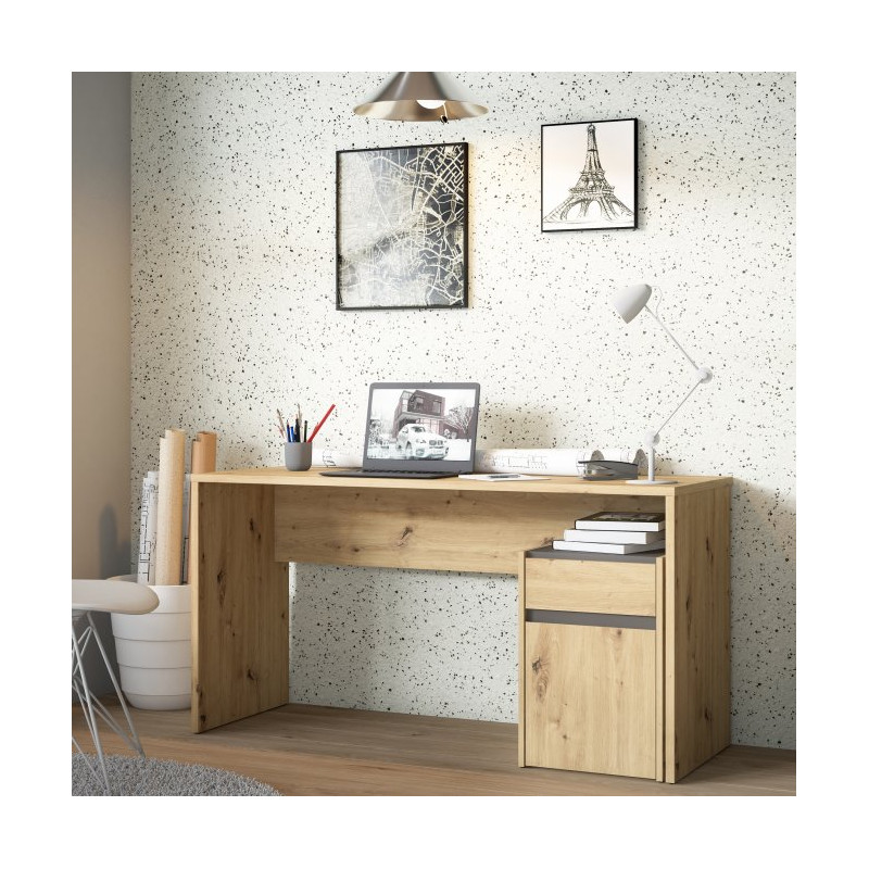 Biurko 140x55 cm Modultrick MDUB112 dąb artisan/grafit