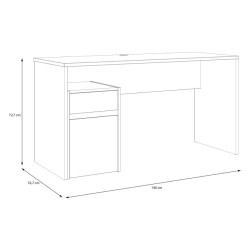 Biurko 140x55 cm Modultrick MDUB112 dąb artisan/biały