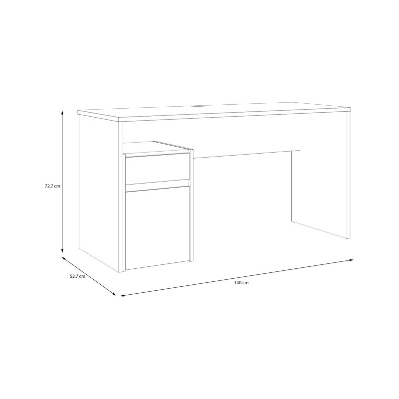 Biurko 140x55 cm Modultrick MDUB112 dąb artisan/biały