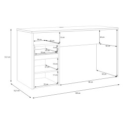 Biurko 140x55 cm Modultrick MDUB112 dąb artisan/biały
