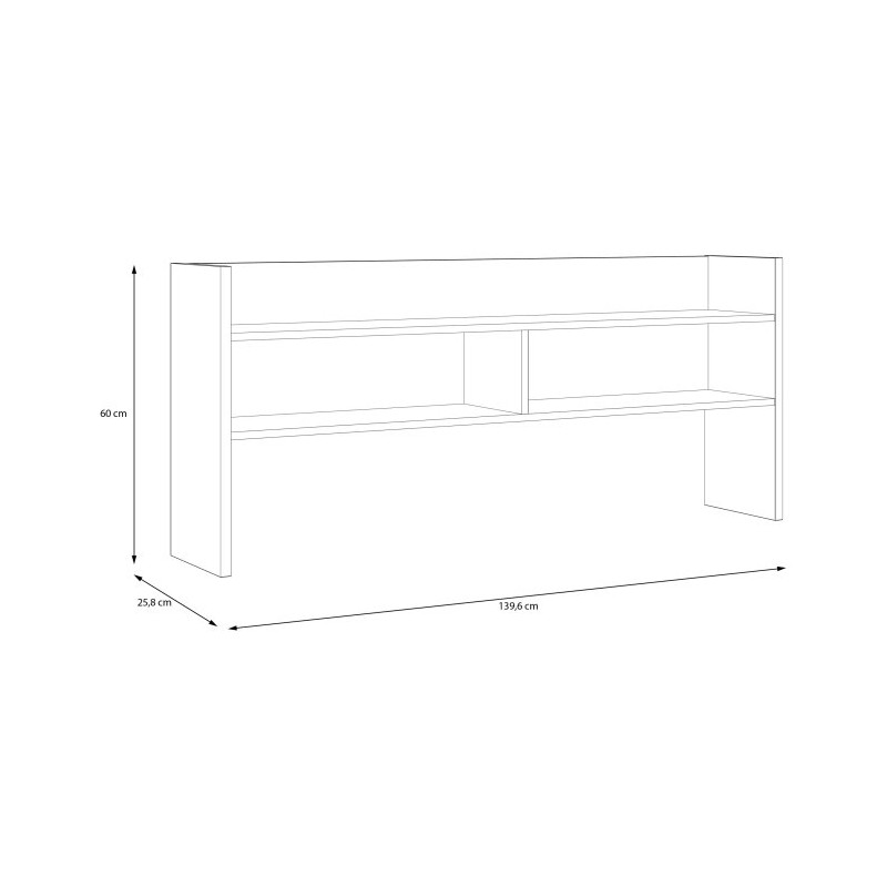 Nadstawka nad biurko Modultrick MDUN122 biały/dąb artisan