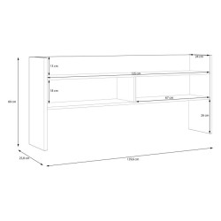 Nadstawka nad biurko Modultrick MDUN122 biały/dąb artisan