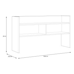 Nadstawka nad biurko 110 cm Modultrick MDUN121 grafit/dąb artisan