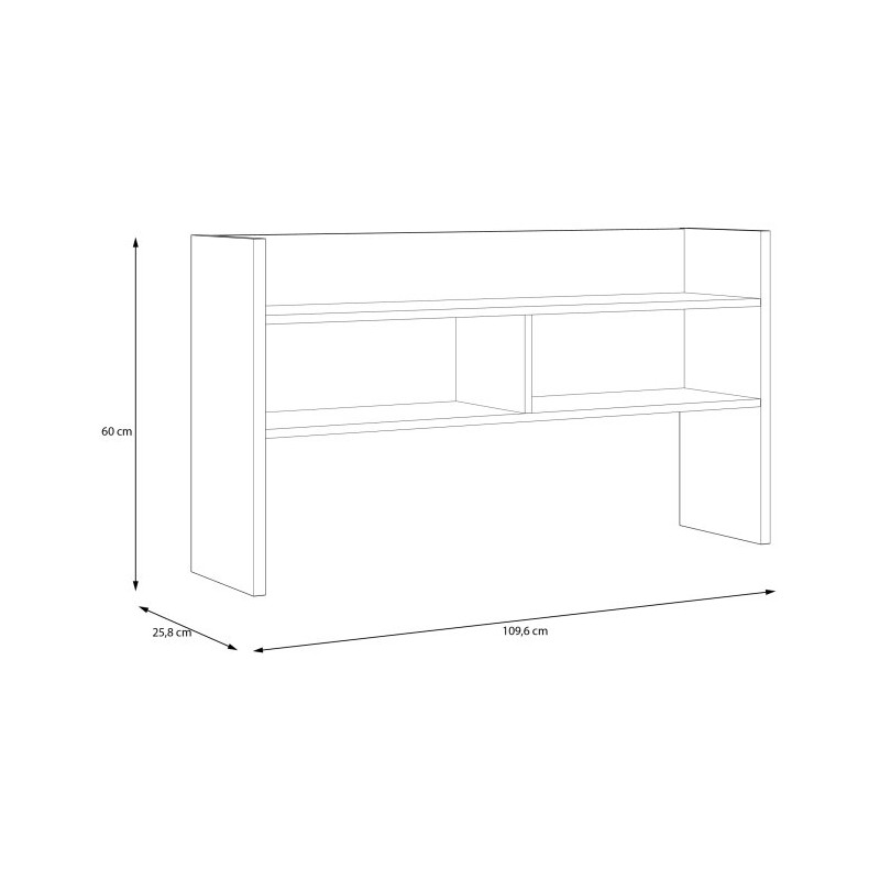 Nadstawka nad biurko 110 cm Modultrick MDUN121 grafit/dąb artisan