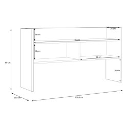 Nadstawka nad biurko 110 cm Modultrick MDUN121 grafit/dąb artisan