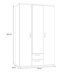 Szafa z lustrem 120 cm Nano NNS83S dąb sonoma