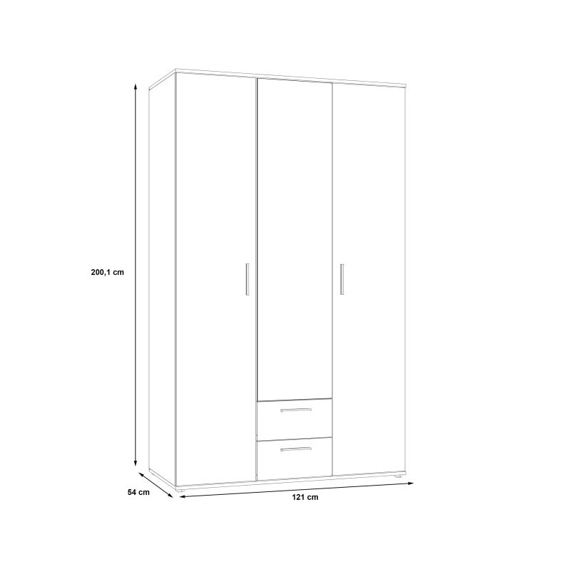 Szafa z lustrem 120 cm Nano NNS83S dąb sonoma
