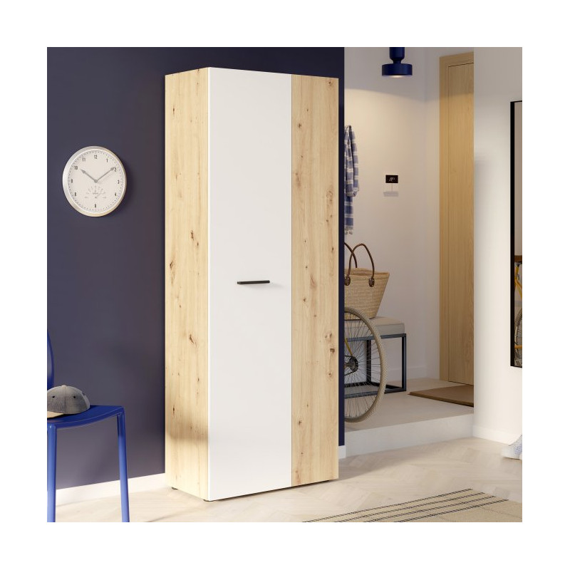 Szafka na buty wysoka NET306 MS263 dąb artisan/biały