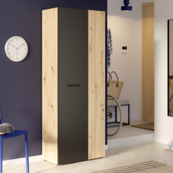 Szafka na buty wysoka NET306 MS263 dąb artisan/czarny