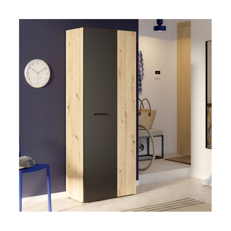 Szafka na buty wysoka NET306 MS263 dąb artisan/czarny