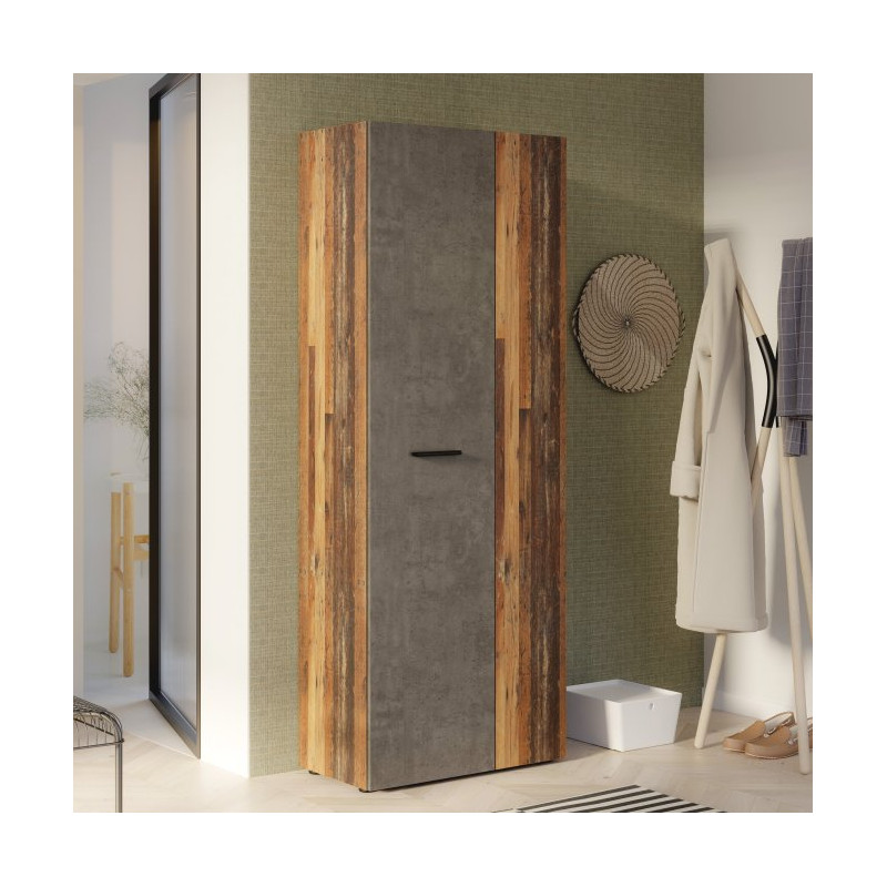 Szafa otwierana 70 cm NET306 MS264 old wood vintage/beton