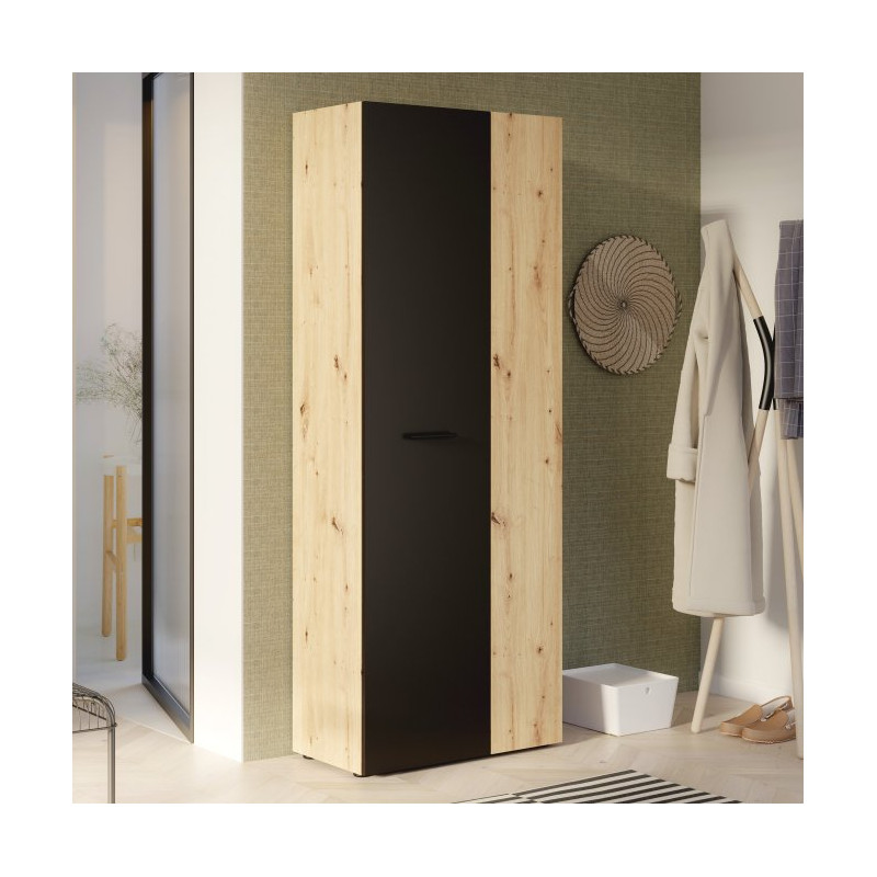 Szafa otwierana 70 cm NET306 MS264 dąb artisan/czarny