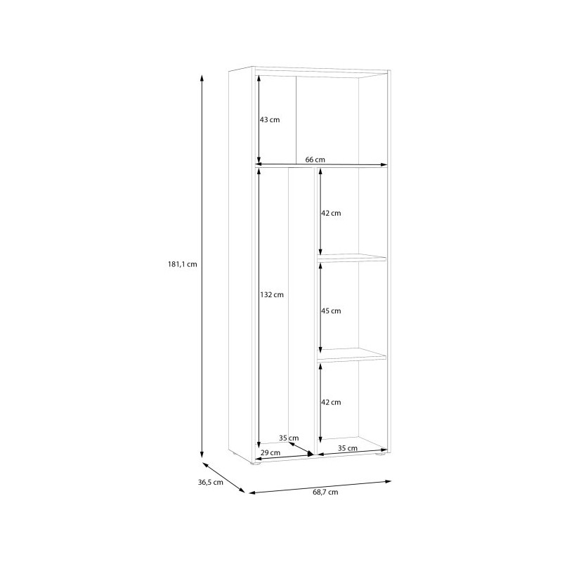Szafa otwierana 70 cm NET306 MS264 dąb artisan/czarny