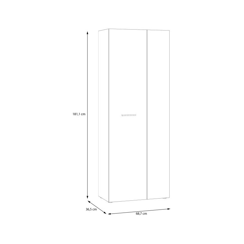 Szafa otwierana 70 cm NET306 MS264 dąb artisan/czarny