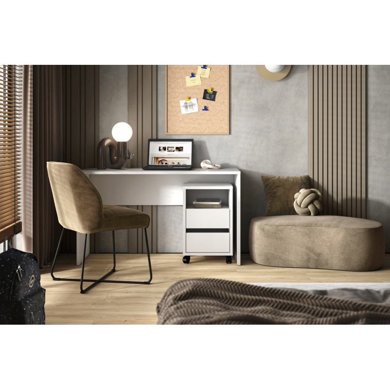 Biurko AGAPI białe 130 cm | Domowanie.pl