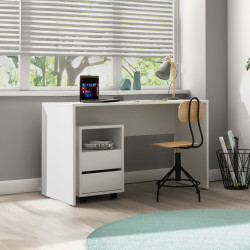 Biurko z kontenerkiem Agapi Biały/Biały Helvetia Wieruszów