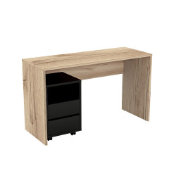 Biurko z kontenerkiem Agapi Dąb Grand/Czarny onyks Helvetia Wieruszów