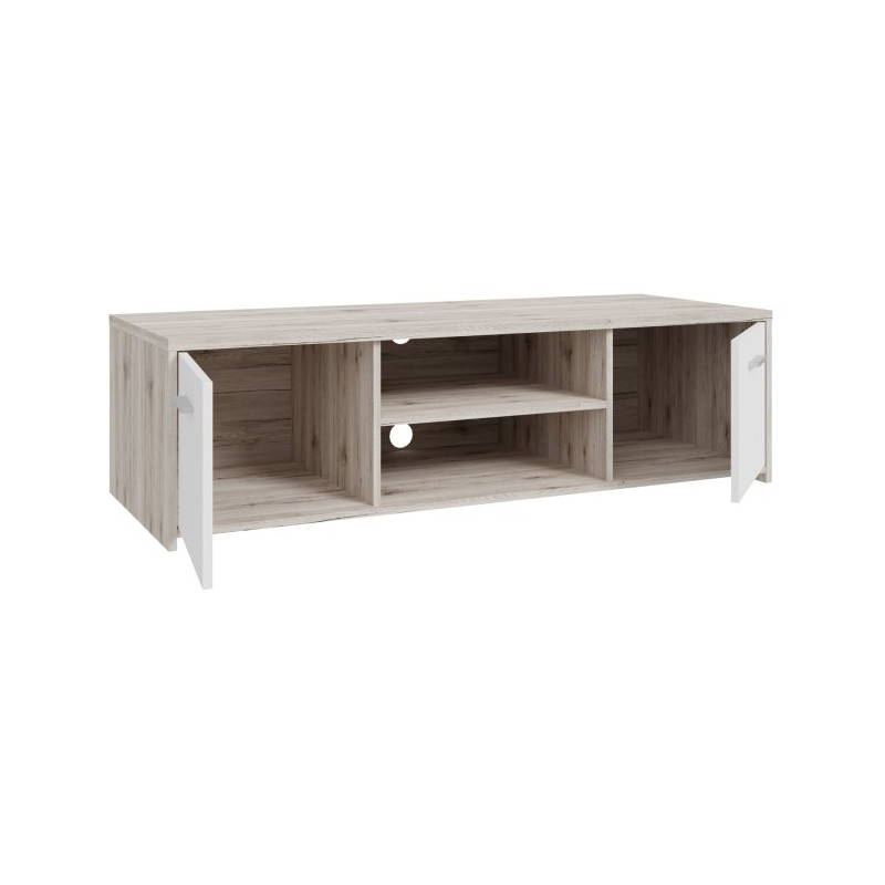 Szafka RTV 140 cm Quadro QDRT13 dąb piaskowy/biały