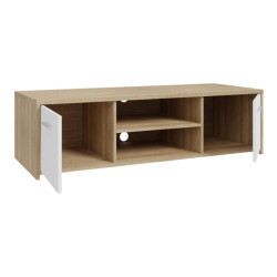 Szafka RTV 140 cm Quadro dąb sonoma/biały | Meble Forte