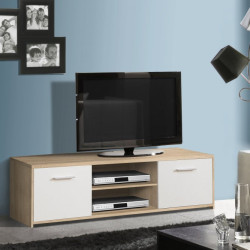 Szafka RTV 140 cm Quadro dąb sonoma/biały | Meble Forte