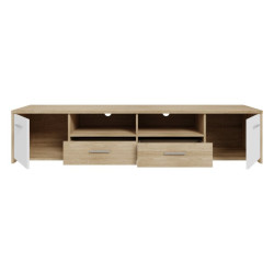 Szafka RTV z szufladami 180 cm Quadro QDRT16 dąb sonoma/biały