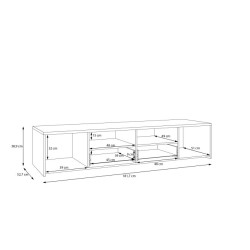 Szafka RTV z szufladami 180 cm Quadro QDRT16 dąb sonoma/biały