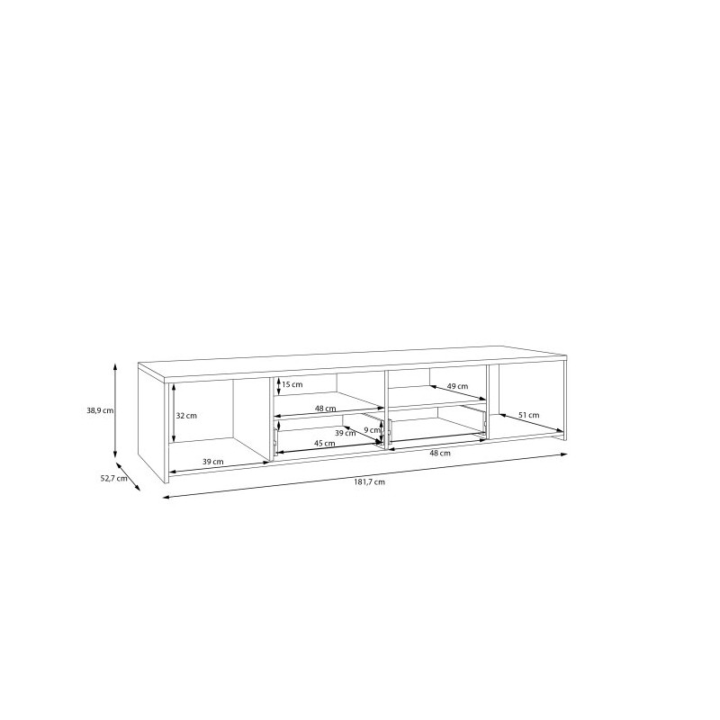 Szafka RTV z szufladami 180 cm Quadro QDRT16 dąb sonoma/biały