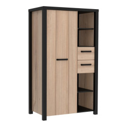 Wysoka szafka z szufladami 90 cm Black Hill BLHS5211 śliwa comano/czarny