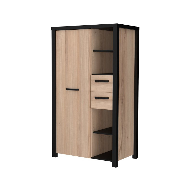 Wysoka szafka z szufladami 90 cm Black Hill BLHS5211 śliwa comano/czarny