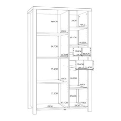 Wysoka szafka z szufladami 90 cm Black Hill BLHS5211 śliwa comano/czarny