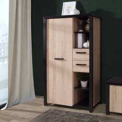 Wysoka szafka z szufladami 90 cm Black Hill BLHS5211 śliwa comano/czarny