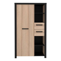 Wysoka szafka z szufladami 90 cm Black Hill BLHS5211 śliwa comano/czarny