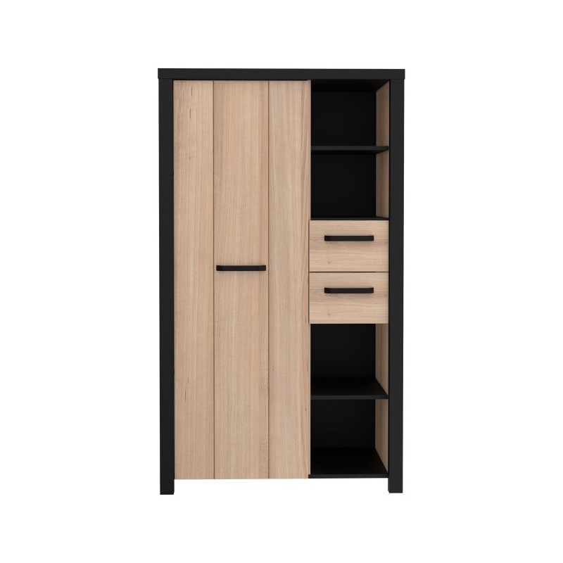 Wysoka szafka z szufladami 90 cm Black Hill BLHS5211 śliwa comano/czarny