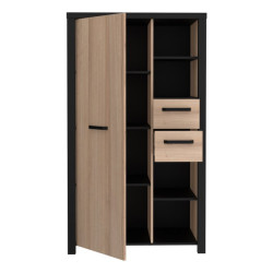 Wysoka szafka z szufladami 90 cm Black Hill BLHS5211 śliwa comano/czarny