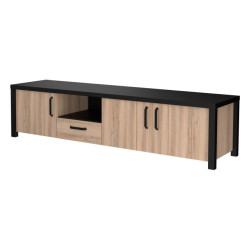 Szafka RTV 210 cm Black Hill BLHT1411 śliwa comano/czarny