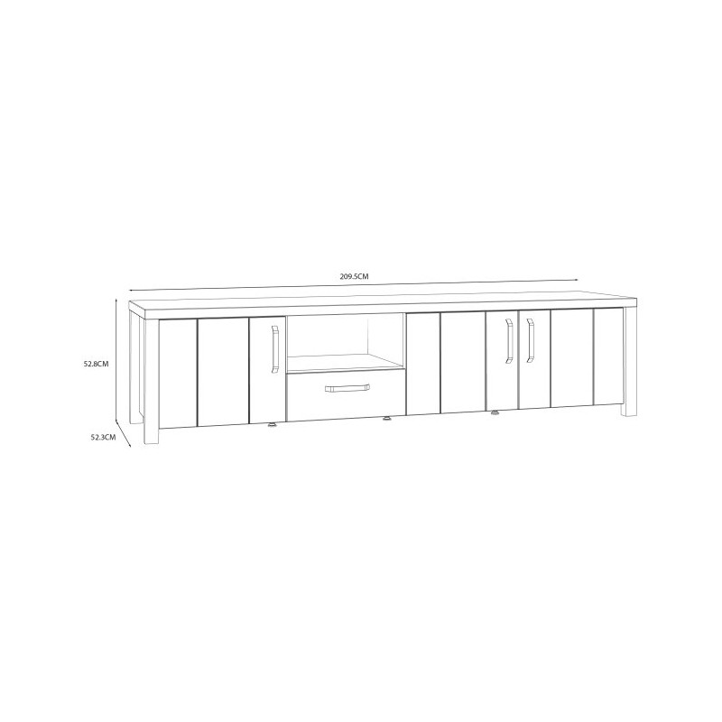 Szafka RTV 210 cm Black Hill BLHT1411 śliwa comano/czarny